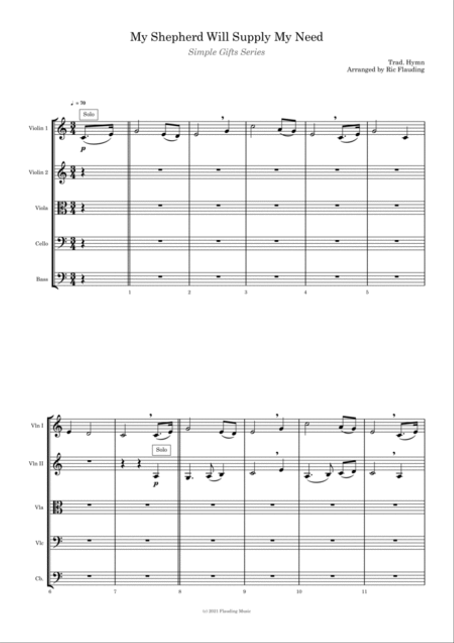 My Shepherd Will Supply My Need (String Orchestra) String Orchestra scores gallery preview page 2