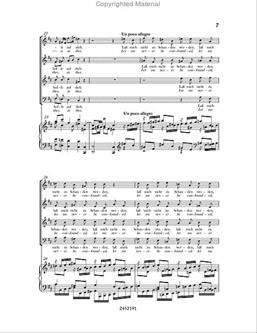 Nach dir, Herr, Verlanget Mich, BWV 150 Choir scores gallery preview page 7