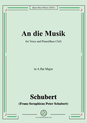 Book cover for Schubert-An die Musik in A flat Major(Bass Clef)