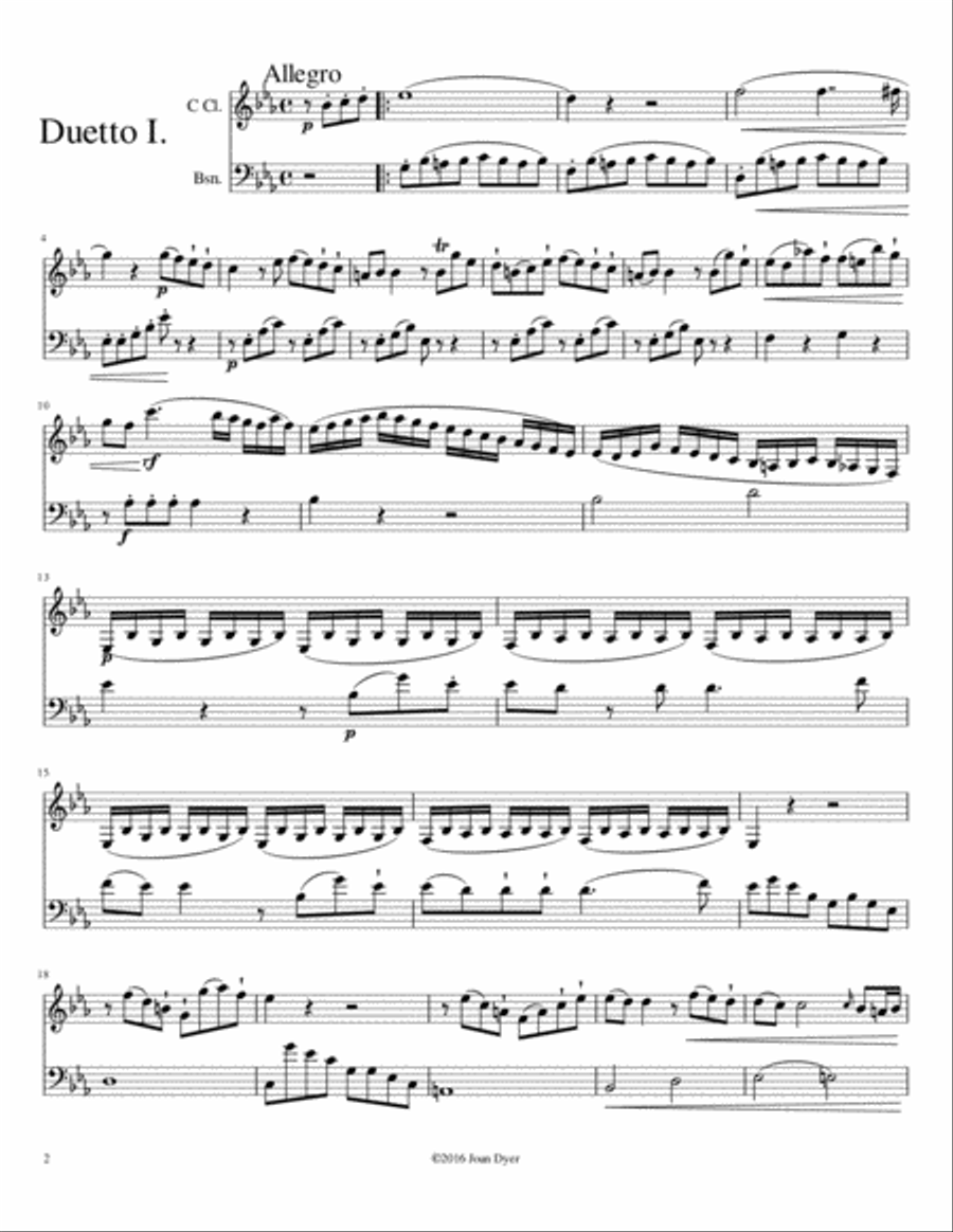 Duo for C-clarinet and bassoon Small Ensemble scores gallery preview page 2