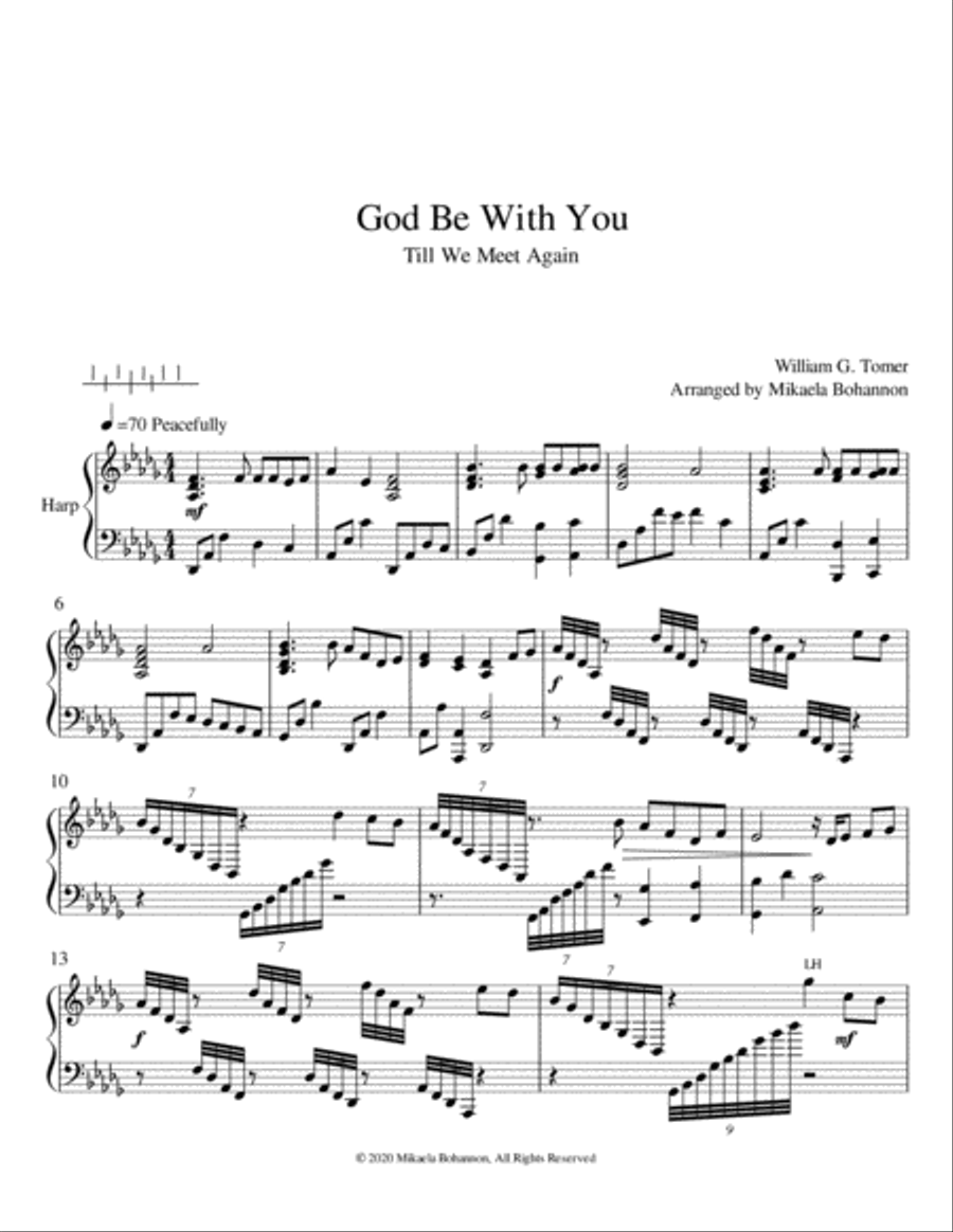 God Be With You Till We Meet Again Harp scores gallery preview page 1
