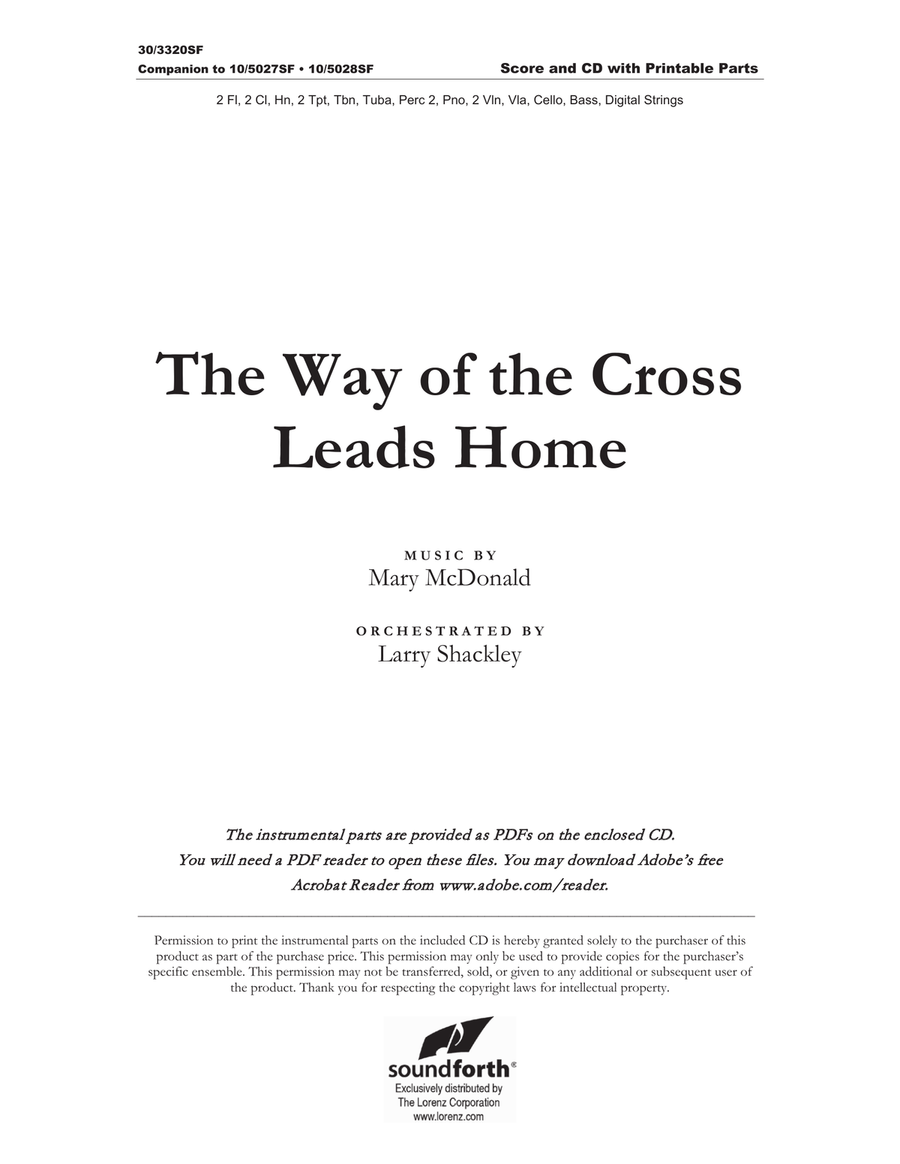 The Way of the Cross Leads Home - Orchestral Score and Printable Parts - Digital