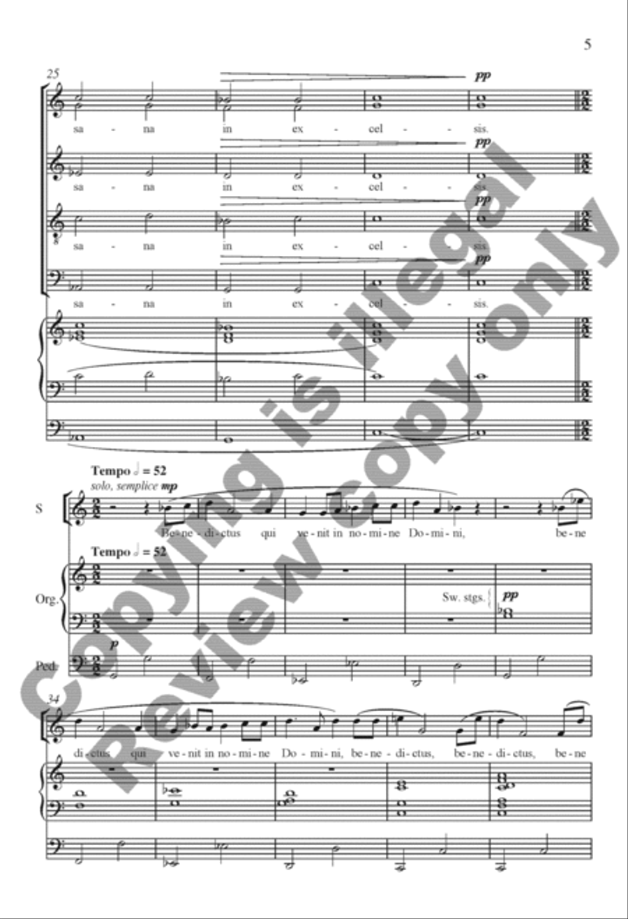 Sanctus et Benedictus from Missa Brevis 4-Part scores gallery preview page 12