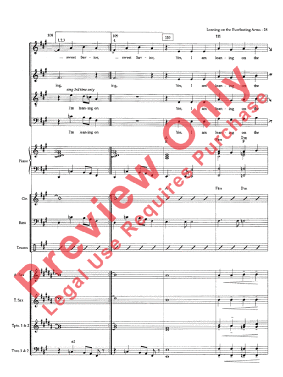 Leaning on the Everlasting Arms Choir scores gallery preview page 61