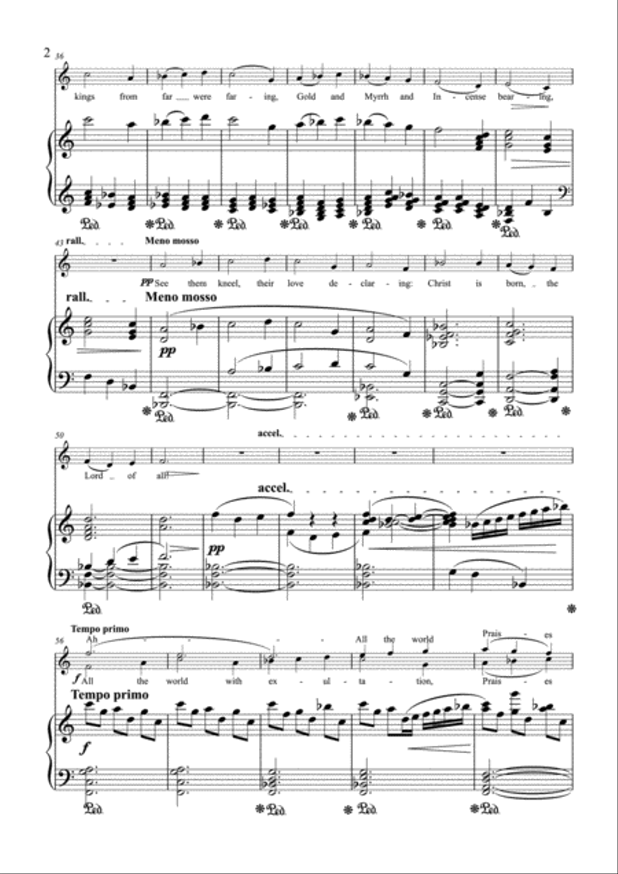 Quem Pastores Laudevere - 2 Voices & Piano Piano Accompaniment scores gallery preview page 2