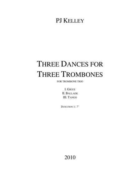 Three Dances for Three Trombones