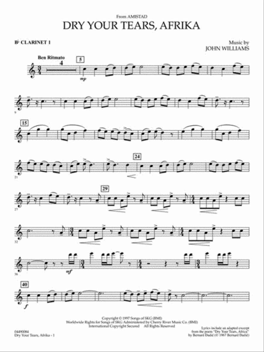 Dry Your Tears, Afrika (from Amistad) Choir scores gallery preview page 4