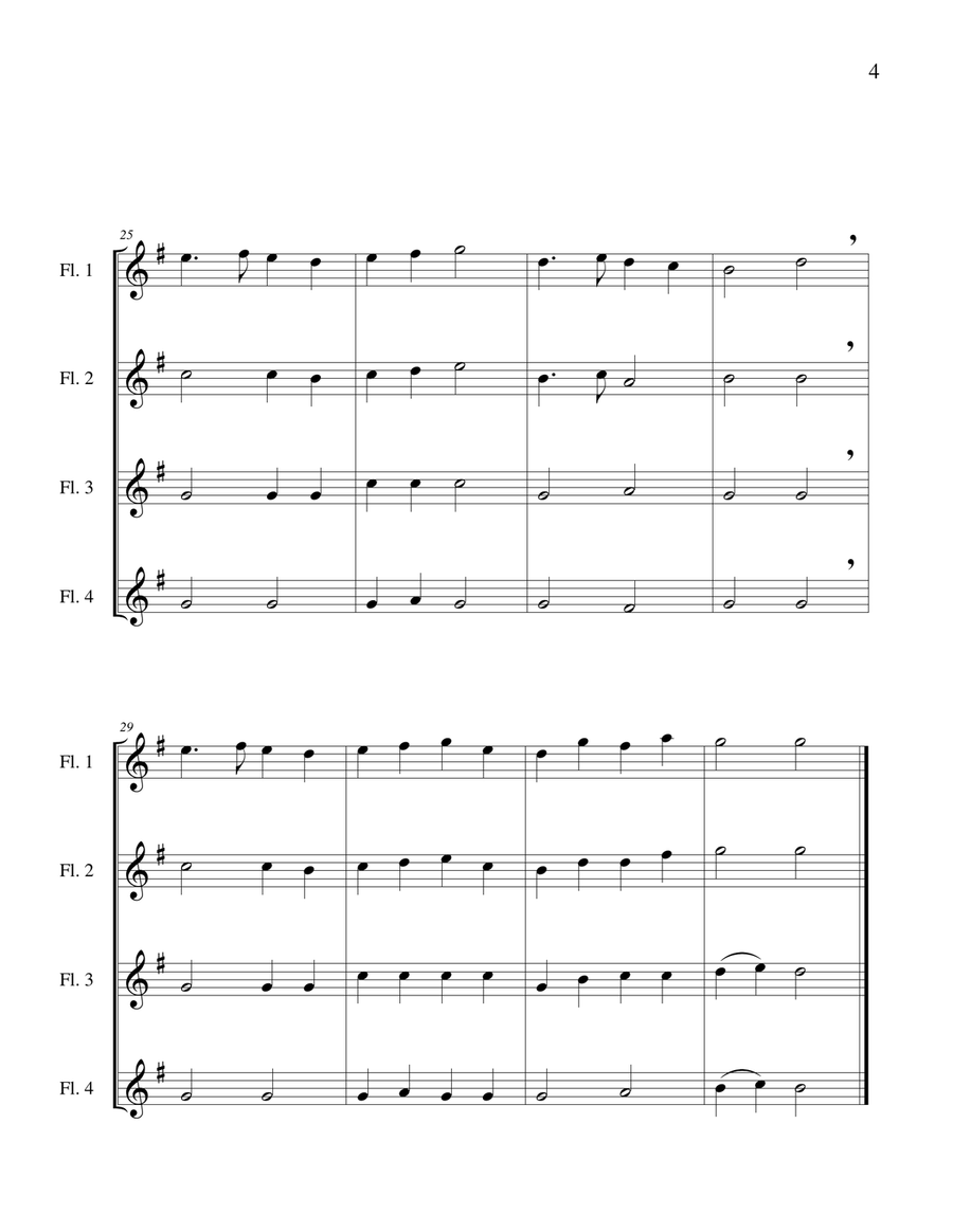 Yankee Doodle - Flute Quartet Flute Quartet scores gallery preview page 6