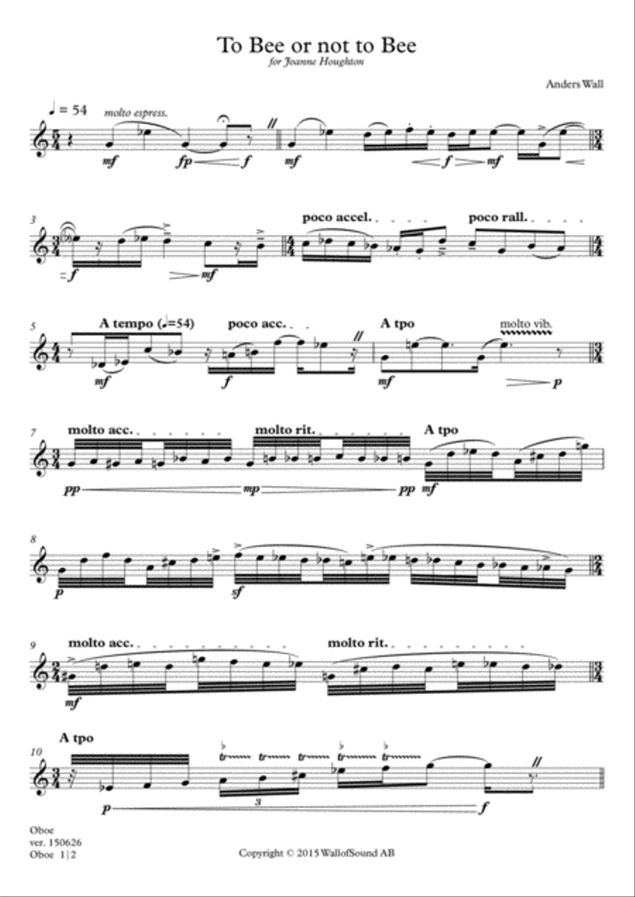 To Bee or not to Bee Oboe Solo scores gallery preview page 1