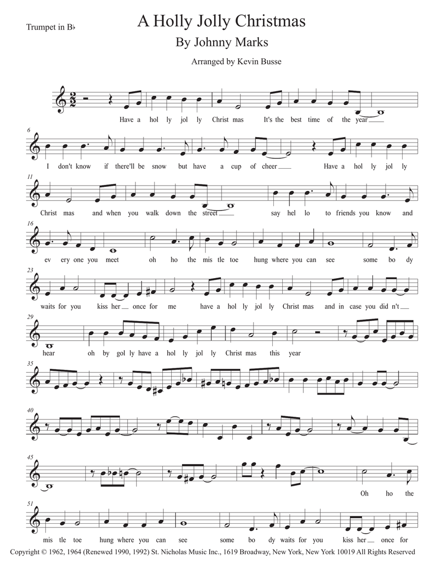 A Holly Jolly Christmas Trumpet Solo scores gallery preview page 1
