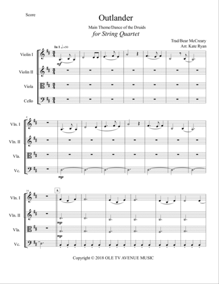 Dance Of The Druids String Quartet scores gallery preview page 2