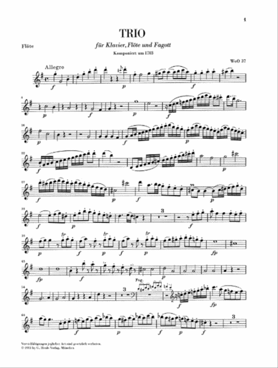 Trio for Piano, Flute, and Bassoon, WoO 37 Bassoon scores gallery preview page 3