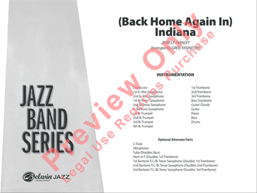 (Back Home Again In) Indiana Jazz Ensemble scores gallery preview page 2