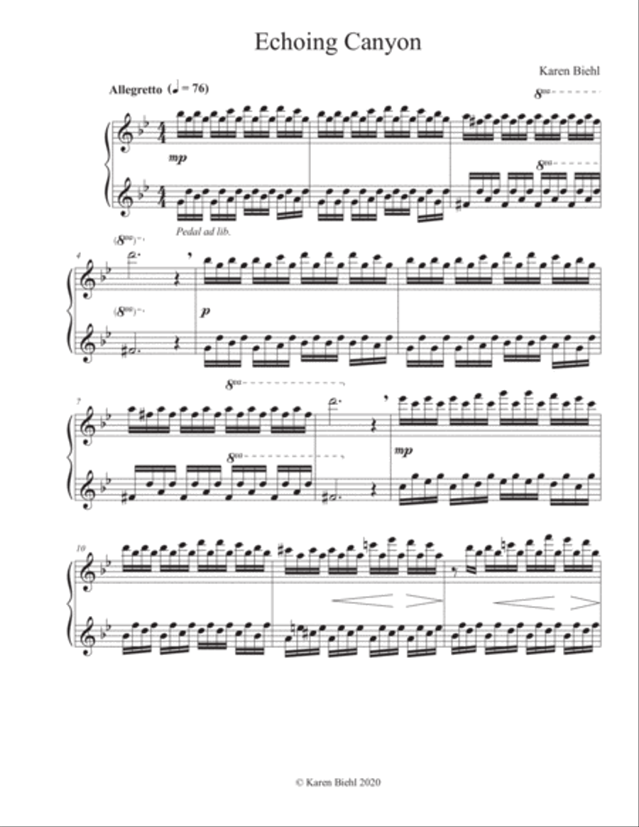 Echoing Canyon (Solo Piano) Piano Solo scores gallery preview page 1