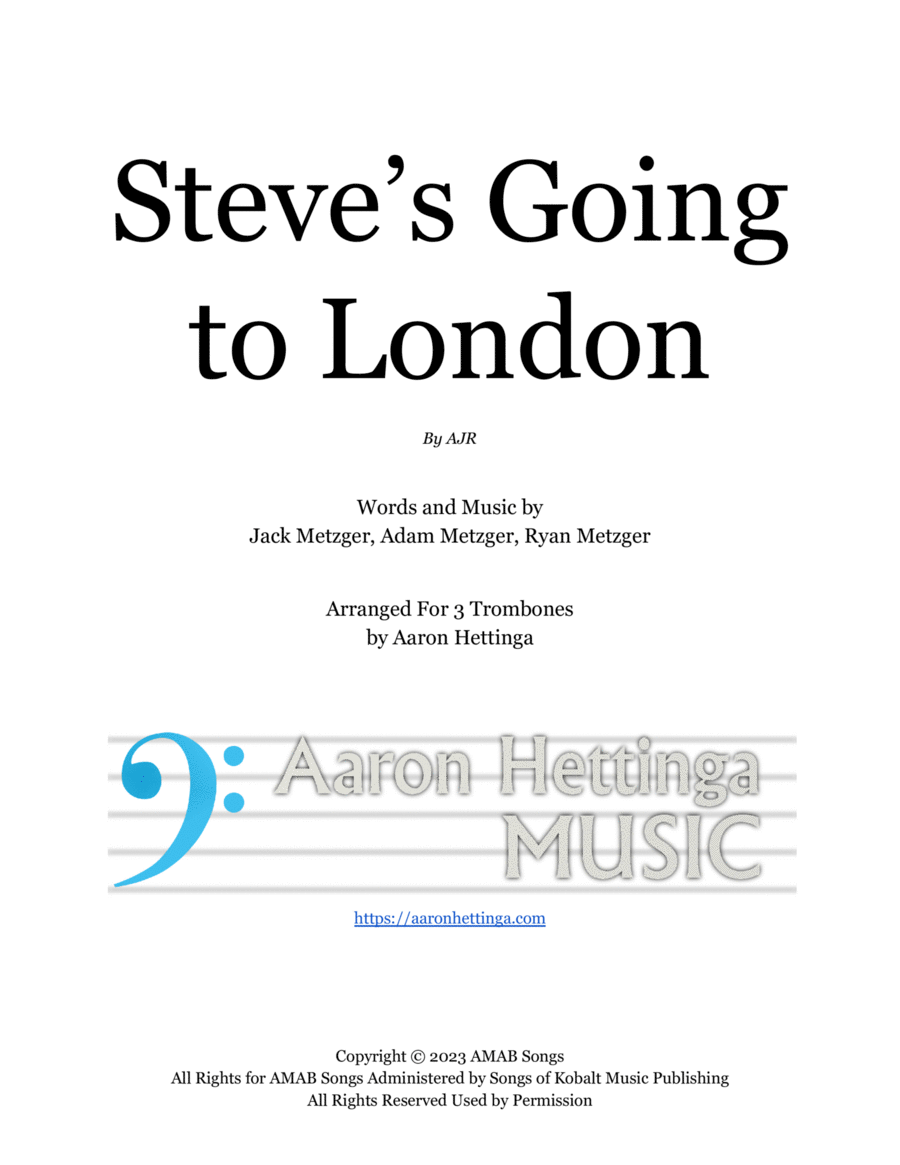 Steve's Going To London Trombone scores gallery preview page 1