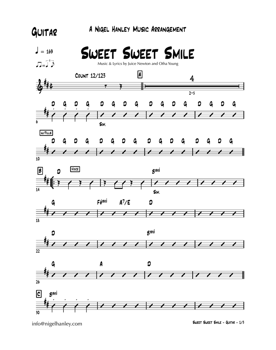 Sweet Sweet Smile Jazz Ensemble scores gallery preview page 1