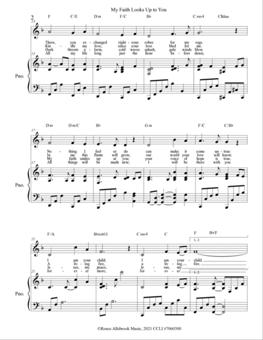 My Faith Looks Up to You Piano, Vocal, Guitar scores gallery preview page 3