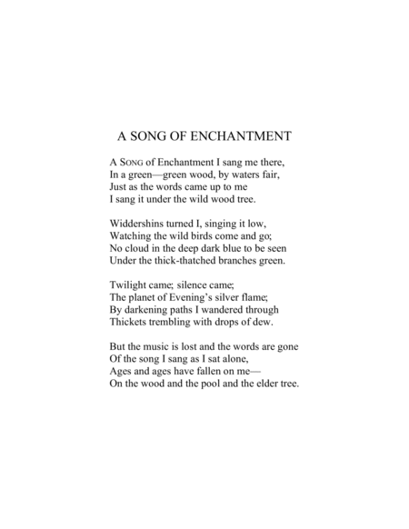 A Song of Enchantment - Original Song Setting of Walter de la Mare's Poetry for VOICE and GUITAR: Ke image number null