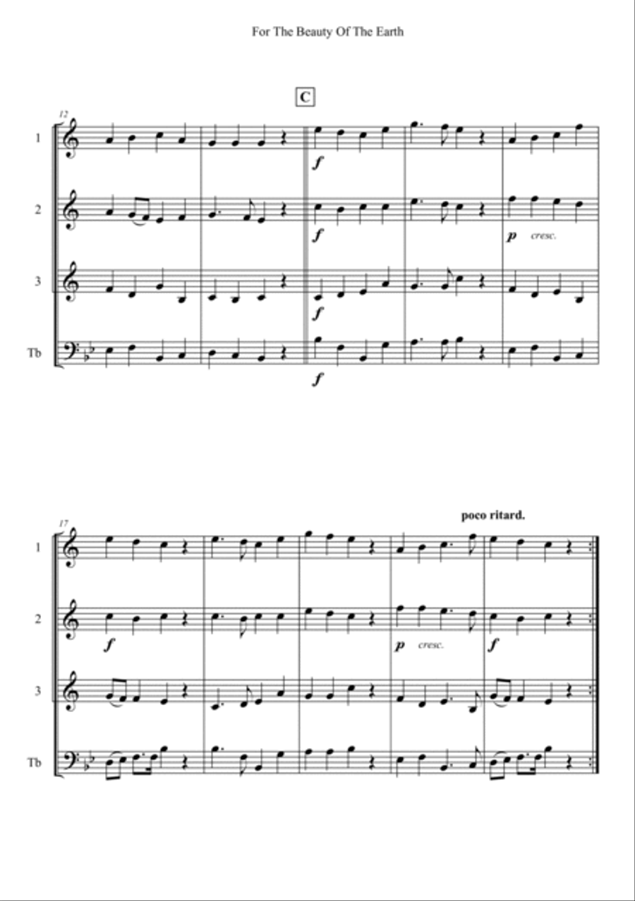 For The Beauty Of The Earth Trombone scores gallery preview page 2