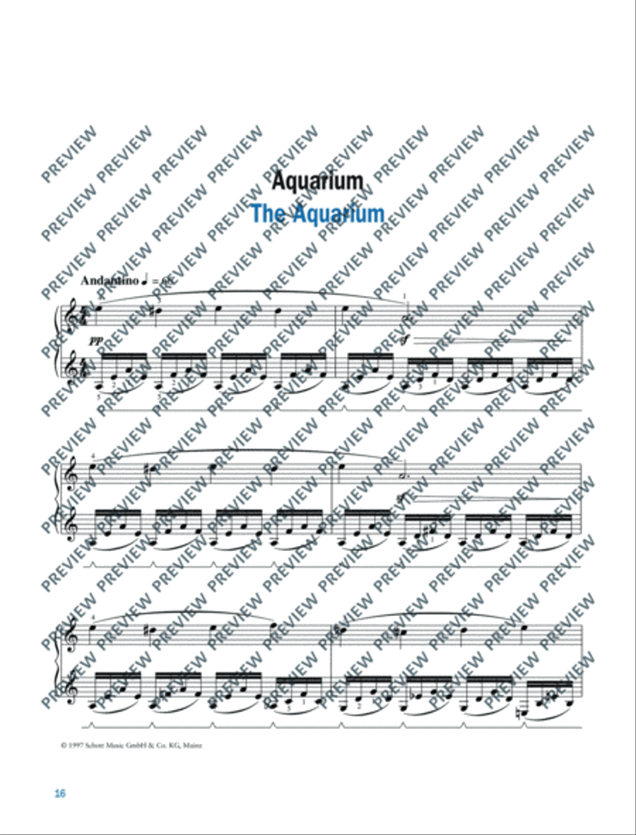 The Carnival of the Animals Piano Solo scores gallery preview page 17