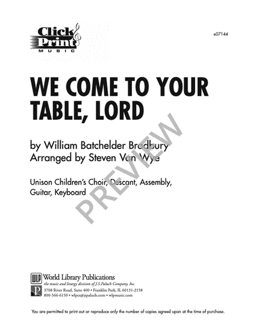 We Come to Your Table, Lord image number null