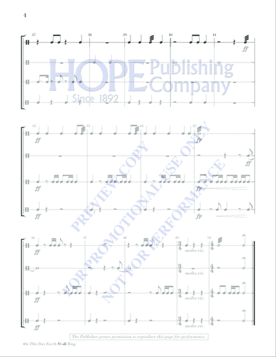On This Day Earth Shall Ring Handbell Choir scores gallery preview page 16