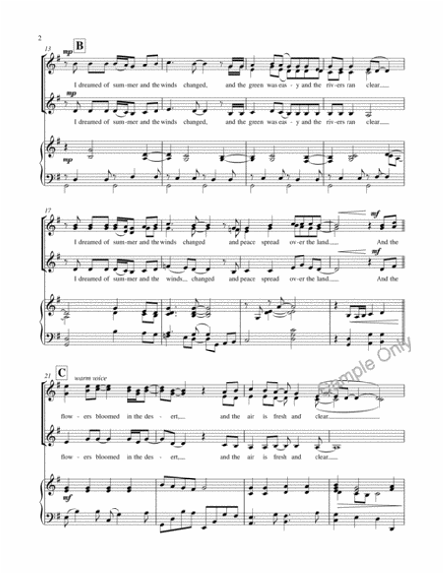 I Dreamed Of Rain SSA scores gallery preview page 4