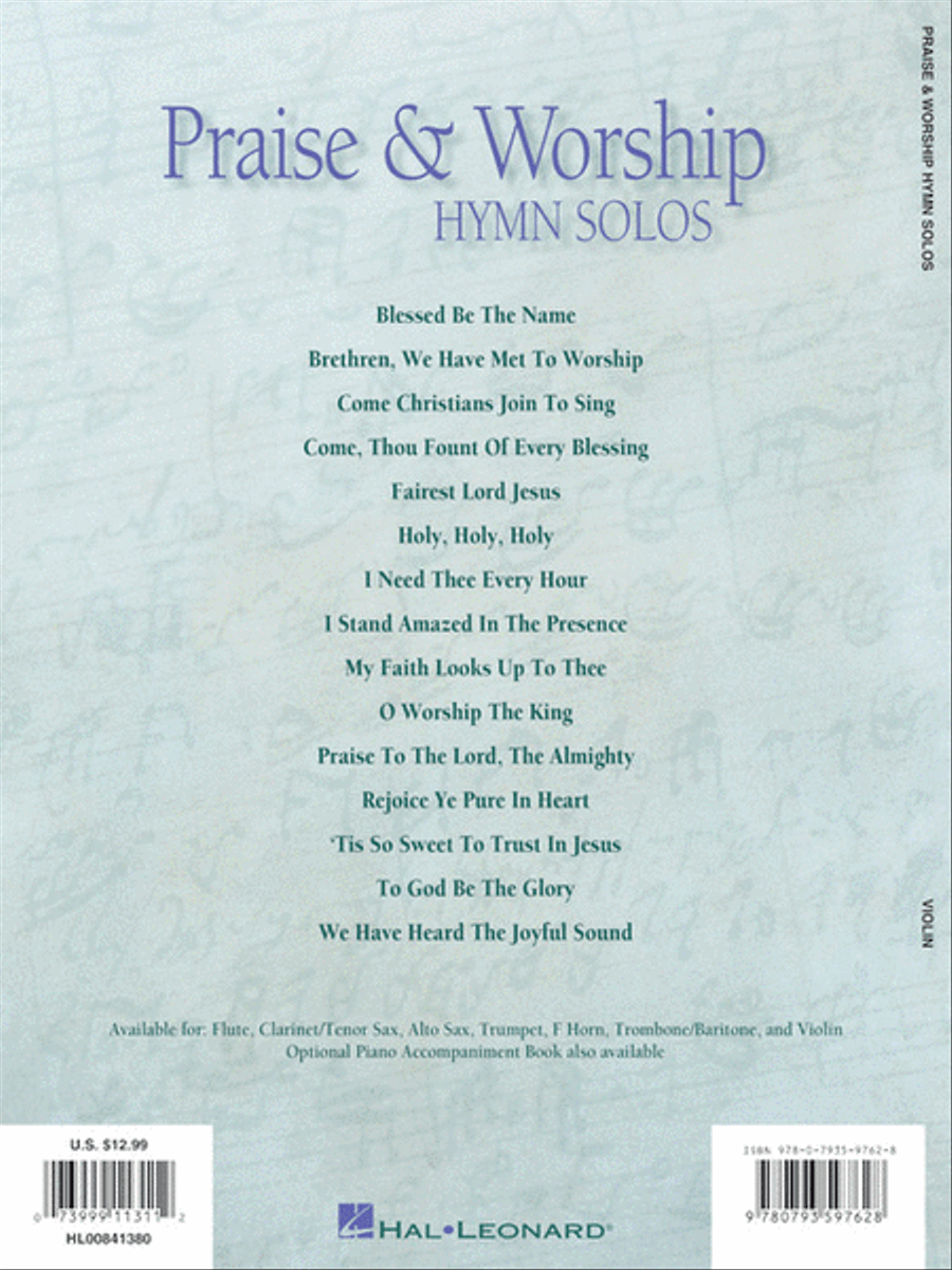 Praise & Worship Hymn Solos Violin Solo scores gallery preview page 6