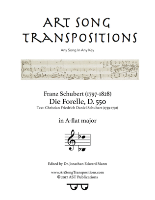 Book cover for SCHUBERT: Die Forelle, D. 550 (transposed to A-flat major)