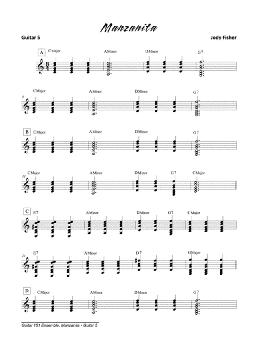 Alfred's Guitar 101, Ensemble: Manzanita: Guitar 5