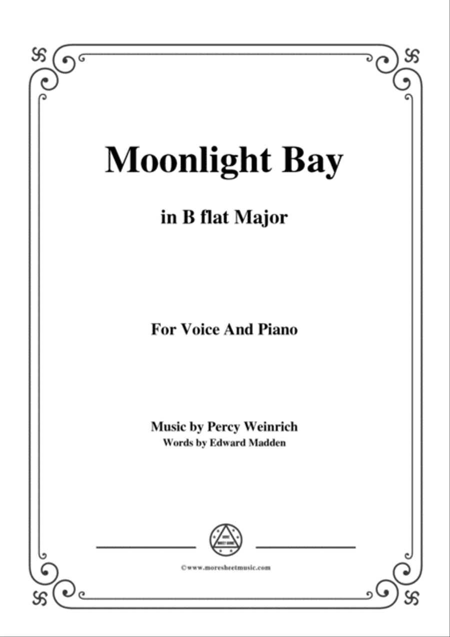 Percy Wenrich-Moonlight Bay,in B flat Major,for Voice and Piano Voice Solo scores gallery preview page 1