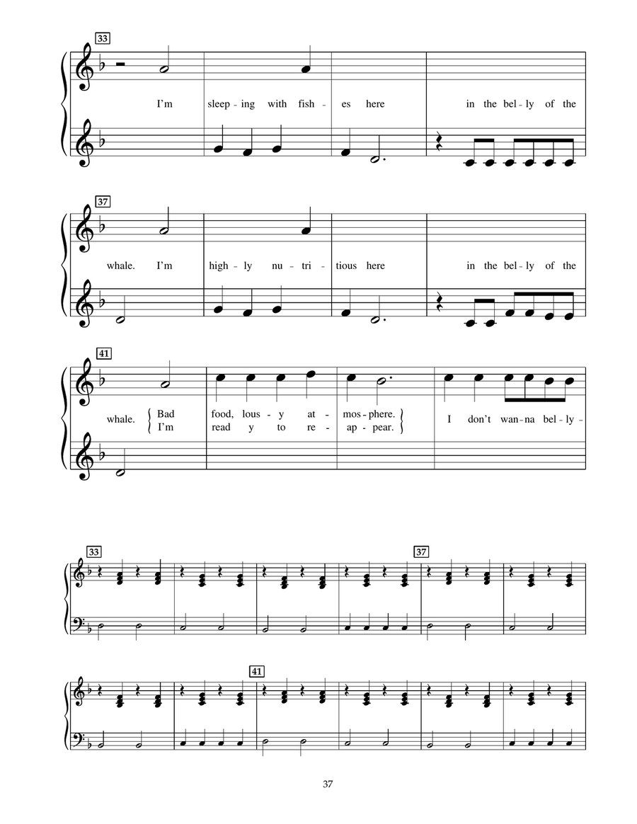 In The Belly Of The Whale (from Jonah - A VeggieTales Movie) Piano scores gallery preview page 4