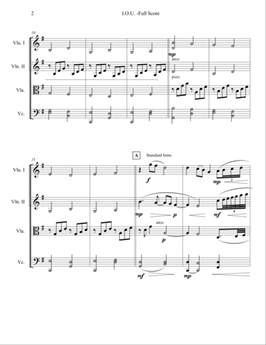 I.o.u. I.o.u. String Quartet scores gallery preview page 2