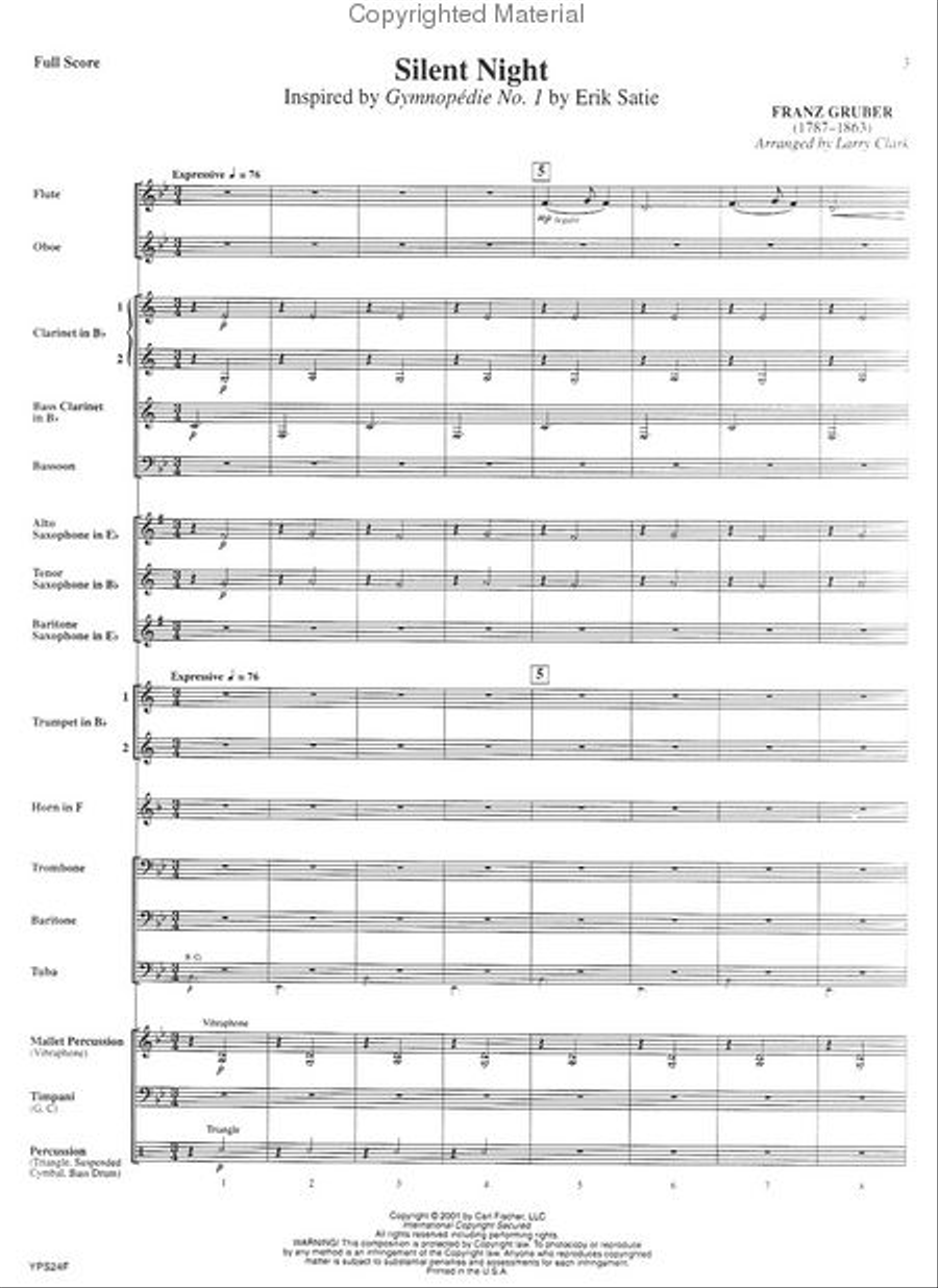 Silent Night Concert Band scores gallery preview page 2