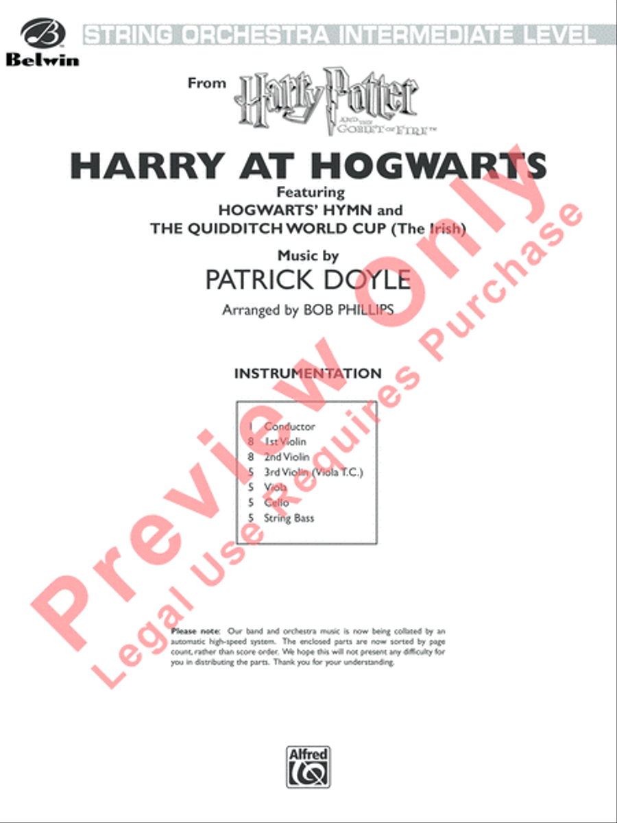 Harry at Hogwarts, Themes from Harry Potter and the Goblet of Fire String Orchestra scores gallery preview page 2