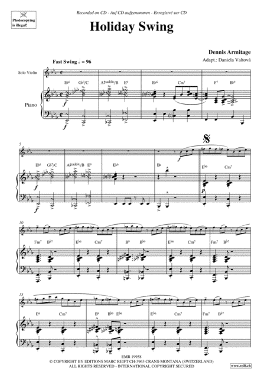 Holiday Swing Violin Solo scores gallery preview page 4