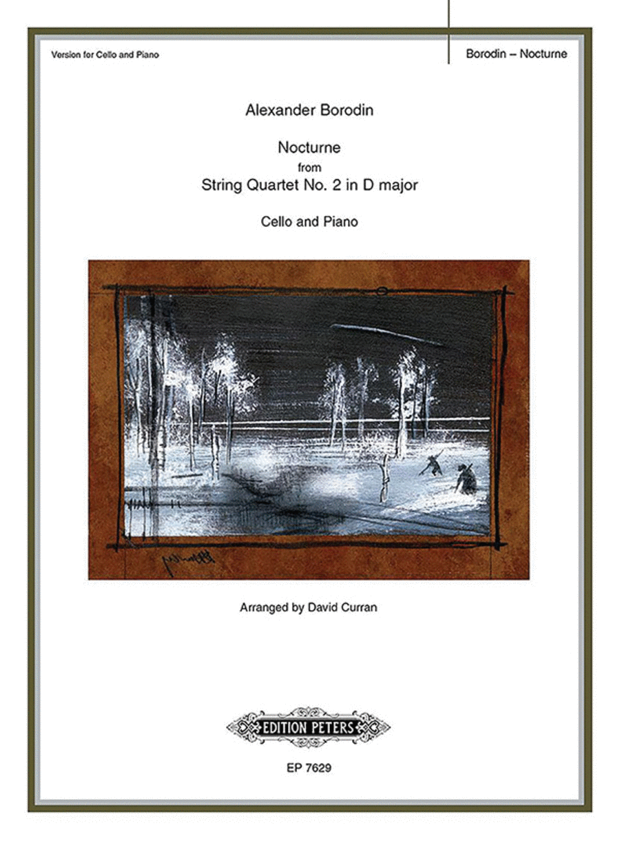 Nocturne from String Quartet No. 2 in D Major - Cello and Piano Piano Accompaniment scores gallery preview page 1