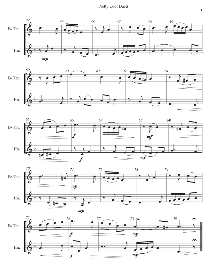 Pretty Cool Duets for Trumpet and French Horn Brass Duet scores gallery preview page 5
