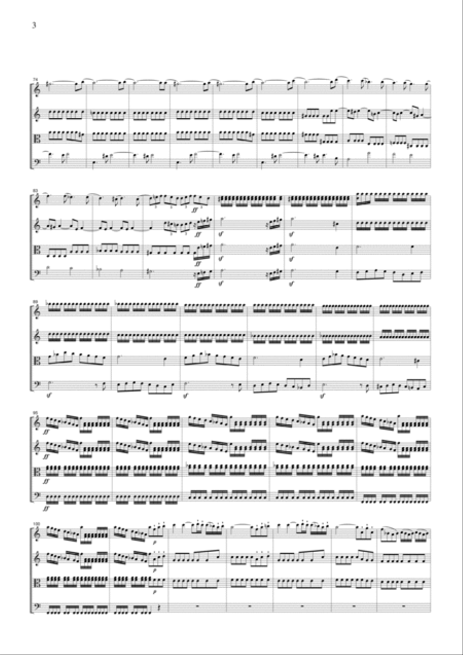 Gluck Ifigenia en Aulide Overture, for string quartet, CG303 String Quartet scores gallery preview page 3