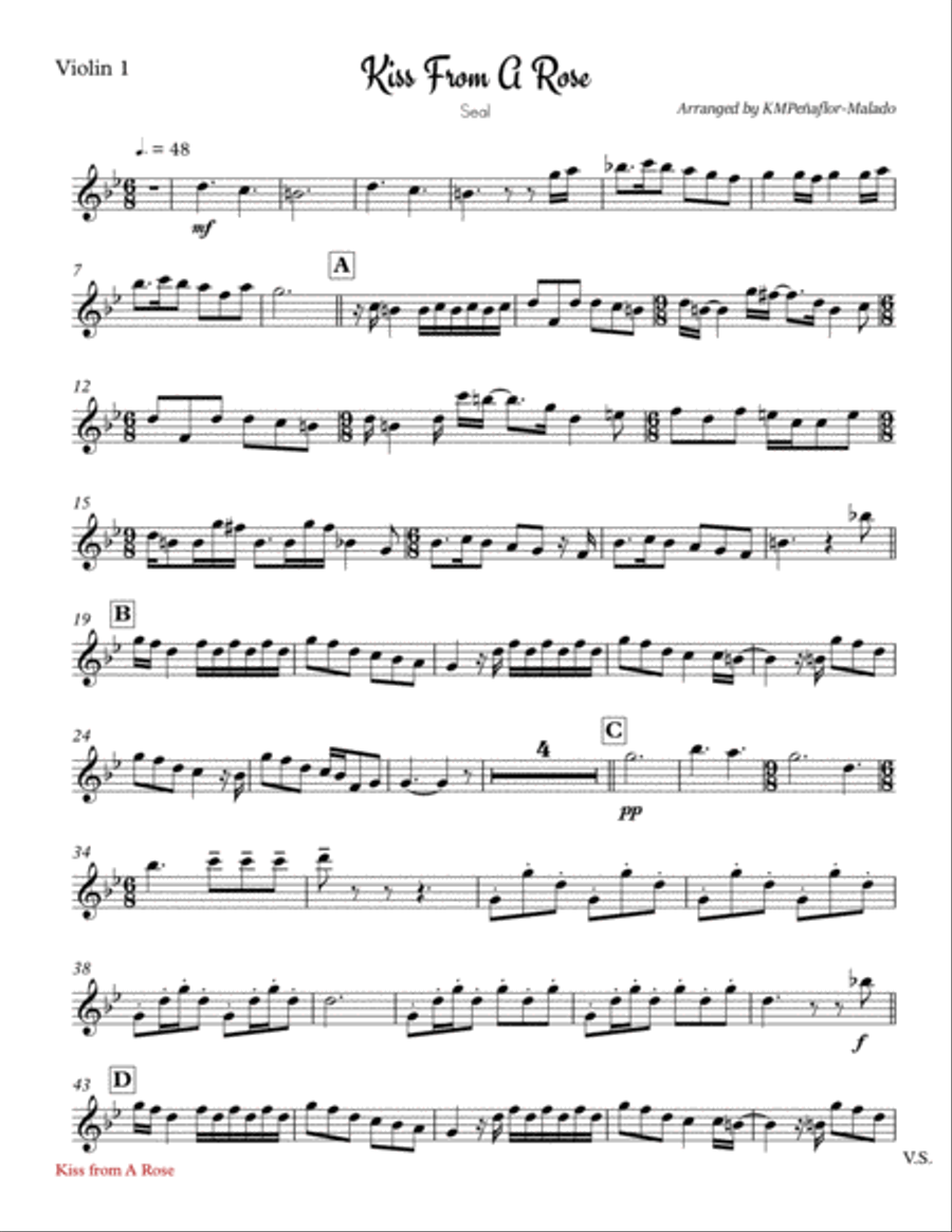 Kiss From A Rose Kiss From A Rose Small Ensemble scores gallery preview page 6