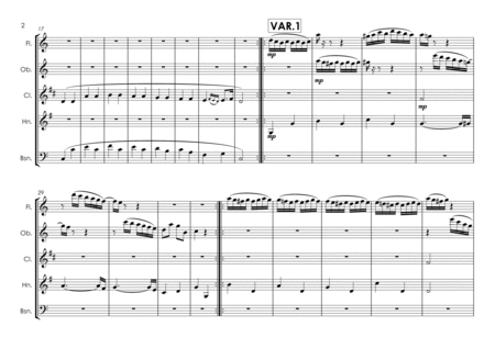 12 Variations on ’Twinkle Twinkle Little Star’ "Ah, vous dirai-je maman" (K.265/300e) - wind quintet image number null