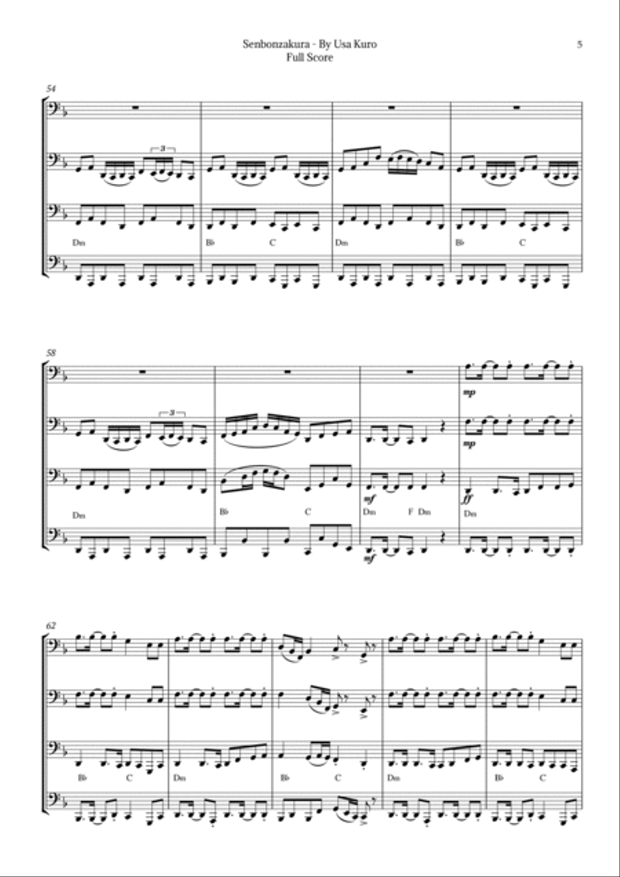 Senbonzakura Brass Quartet scores gallery preview page 5