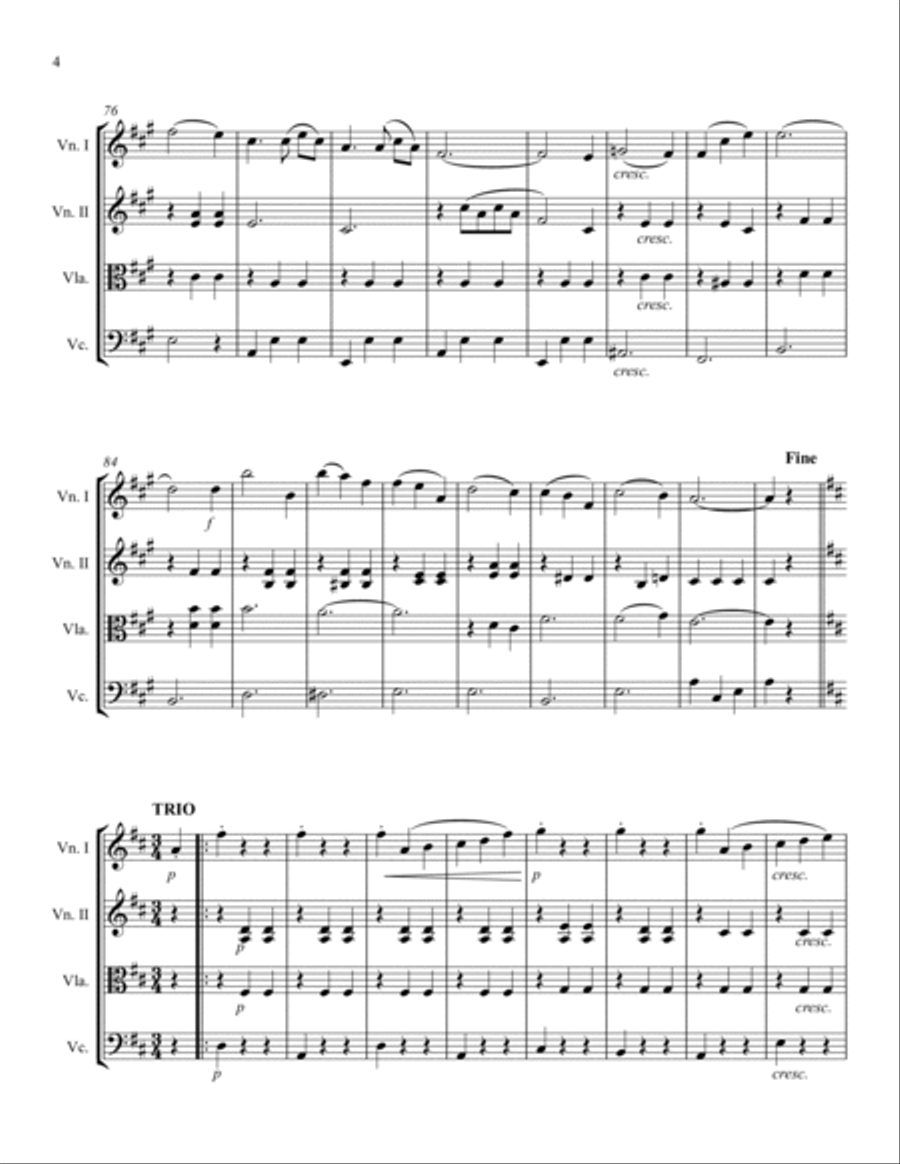 Waltz (No. 2) from Le Bal String Quartet scores gallery preview page 6