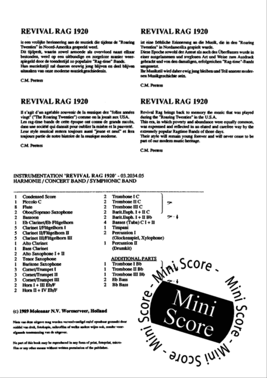 Revival Rag 1920 Big Band scores gallery preview page 4