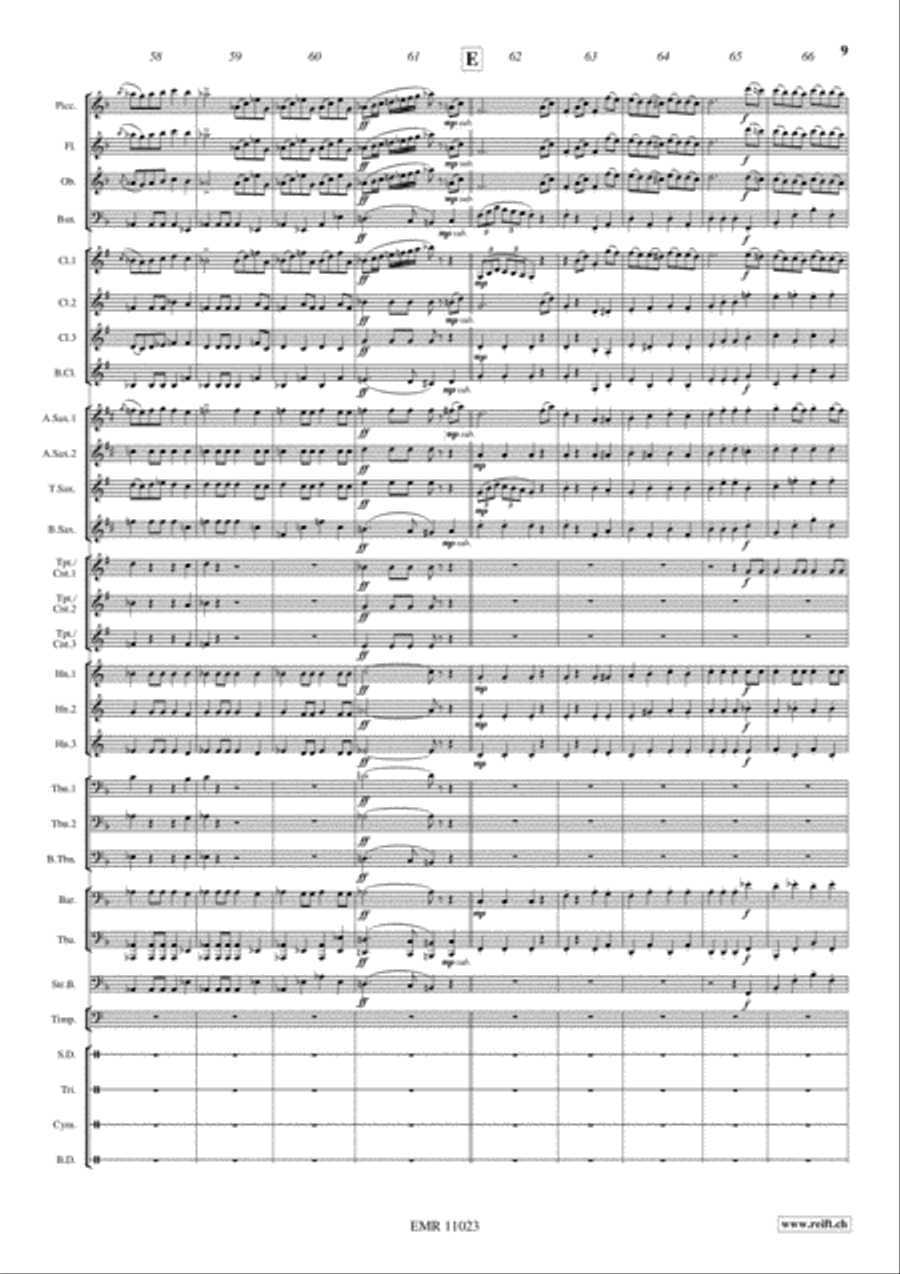 Hungarian March Concert Band scores gallery preview page 10