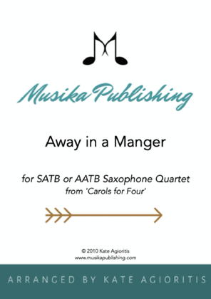 Book cover for Away in a Manger - Saxophone Quartet