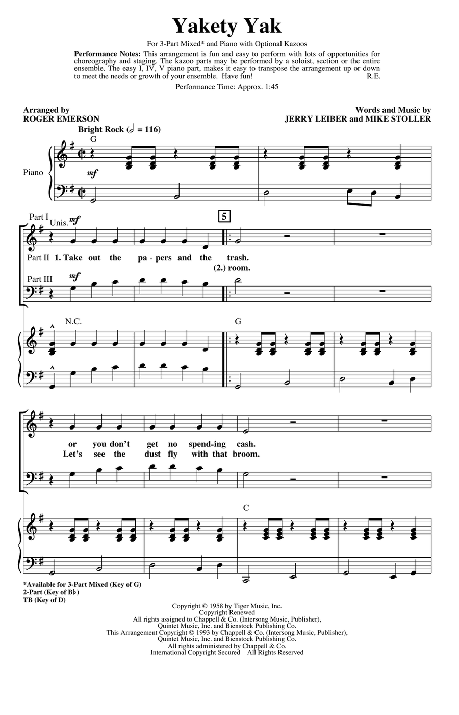 Yakety Yak (arr. Roger Emerson)