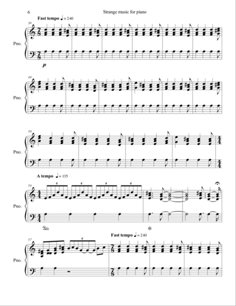 A strange music for piano Piano Solo scores gallery preview page 6
