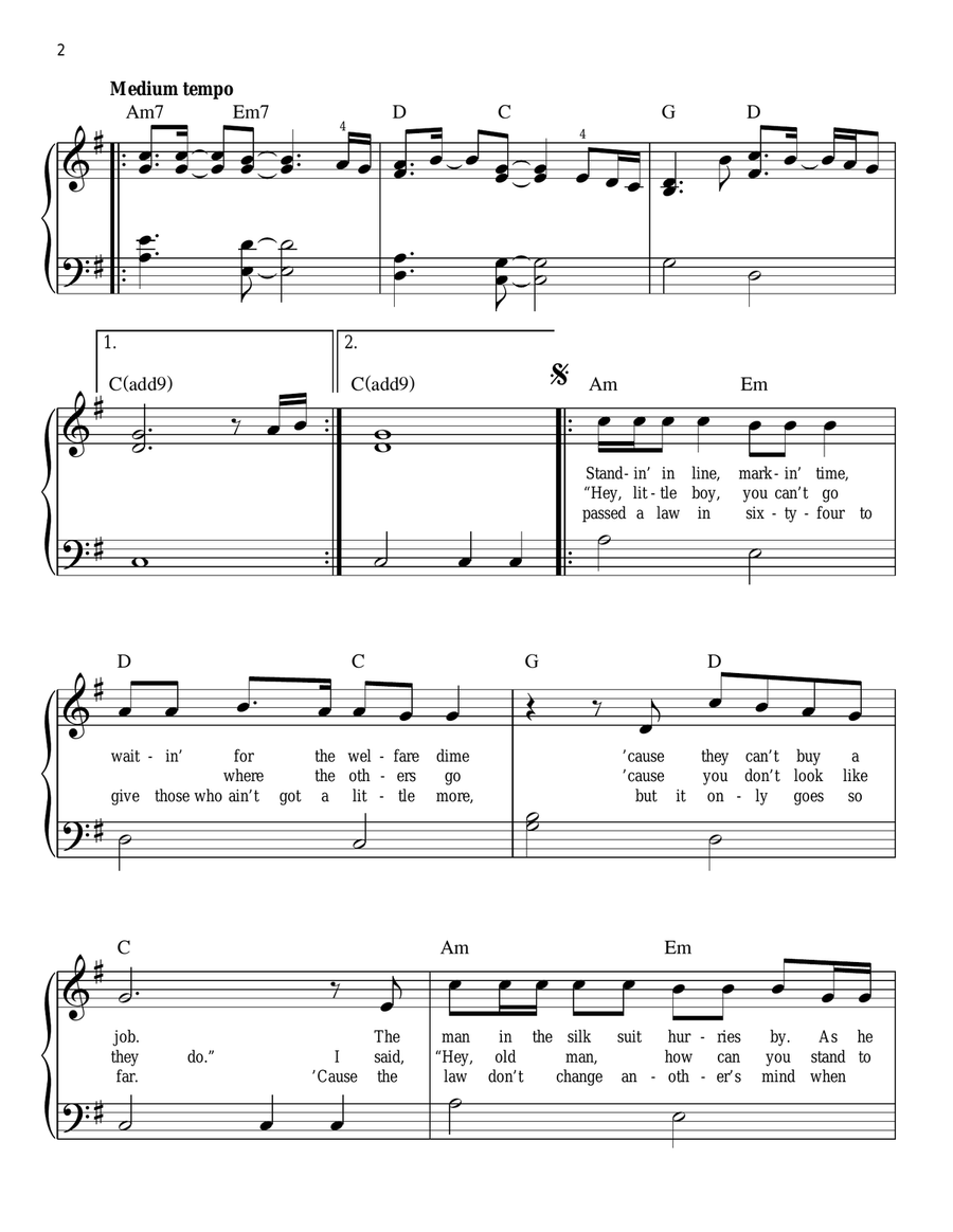 The Way It Is Easy Piano scores gallery preview page 2