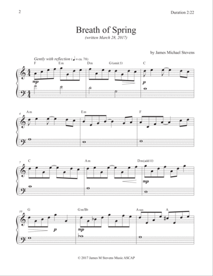 Breath of Spring Piano Solo scores gallery preview page 2